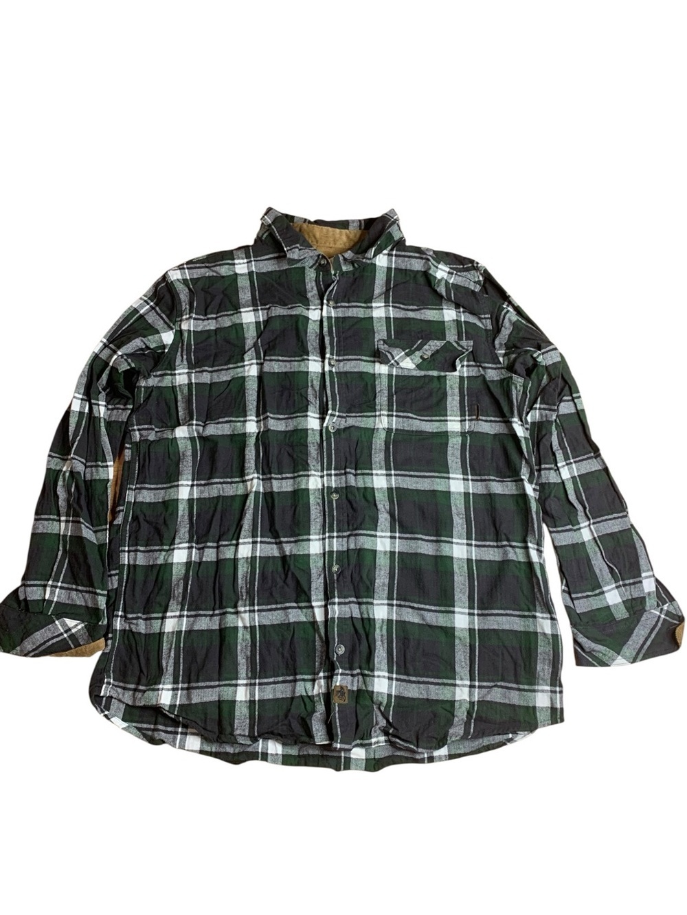 Legendary Whitetails Buck Camp Flannel Shirt Green Plaid Mens 2XT Tall